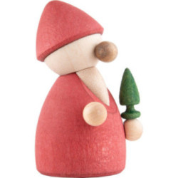 Wichtel rot mit Baum - 4,2 cm