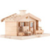 Räucher-Lichterhaus mit Naturdach - 20 cm