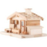 Smoking Lighted Hut - Natural Roof - 20 cm / 7.9 inch