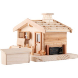 Räucher-Lichterhaus mit Naturdach - 20 cm