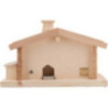 Räucher-Lichterhaus mit Naturdach - 20 cm