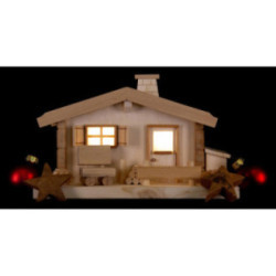 Räucher-Lichterhaus mit Naturdach - 20 cm