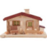 Smoking Lighted Hut - Cedar Roof - 20 cm / 7.9 inch