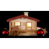 Smoking Lighted Hut - Cedar Roof - 20 cm / 7.9 inch