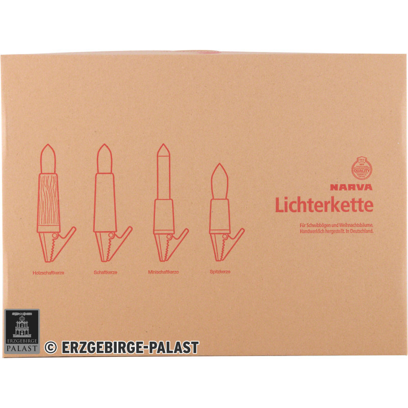 NARVA Lichterkette mit 20 Riffelkerzen