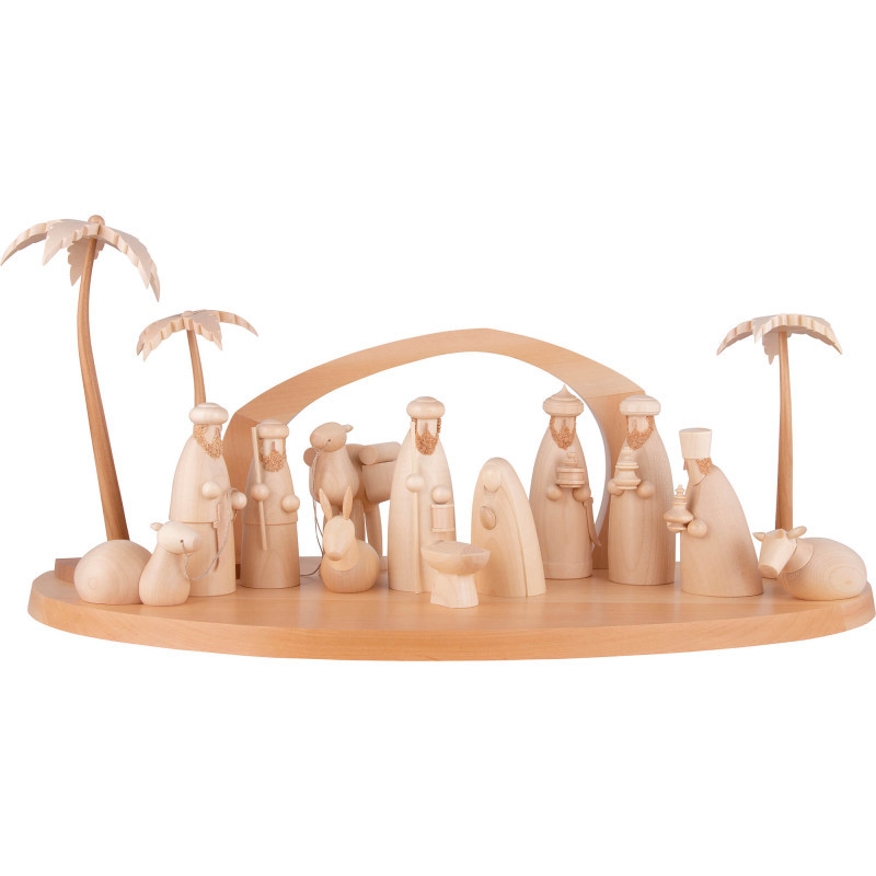 Nativity Set of 15 Pieces - Natural