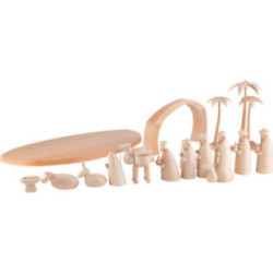 Nativity Set of 15 Pieces - Natural