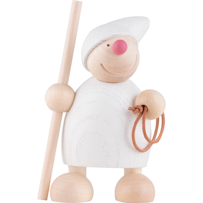 Wicht mit Stab und Lasso - weiß - 10 cm