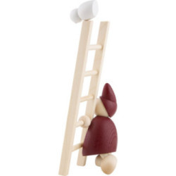 Wight with Ladder and Bird - Red - 20 cm / 8 inch