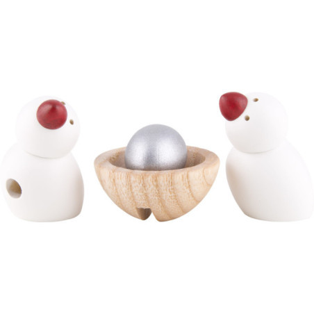 2 Vögel und Nest mit Ei - 3 cm