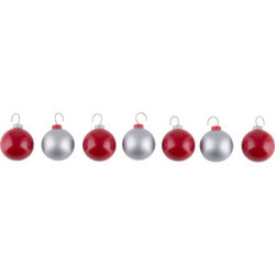 Christbaumkugeln - rot und silber - 2 cm