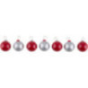 Baubles - Red and Silver - 2 cm / 1 inch