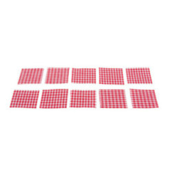 Placemat, red/white - Set of 10