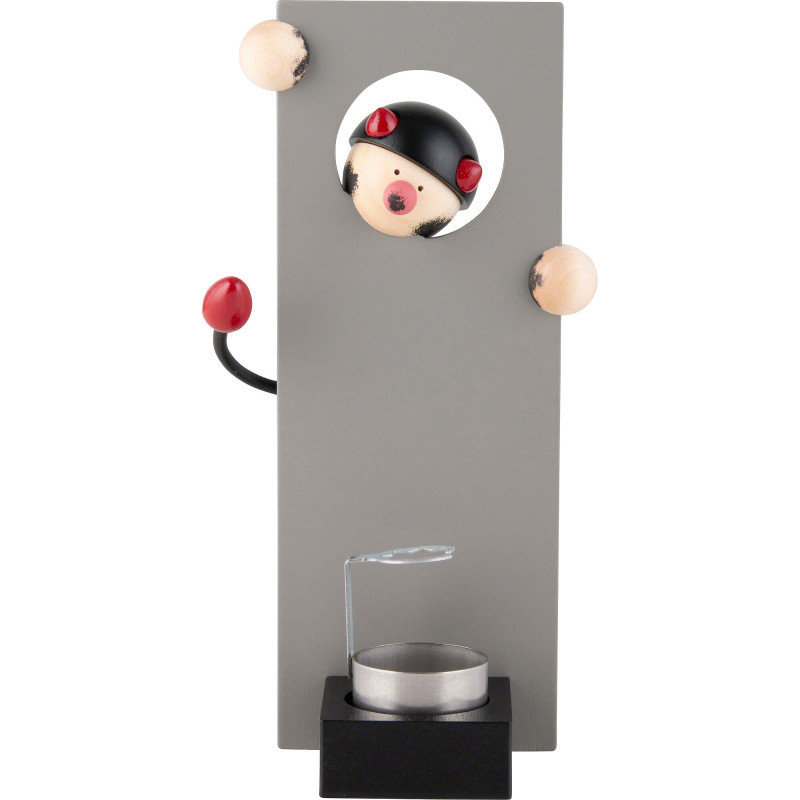 Räuchermännchen & 8222 RauchWICHT Teufel& 8220  grau - 16 cm