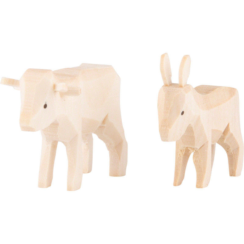 Thiel-Figuren Ochse und Esel - natur - 3,5 cm