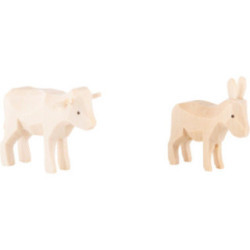 Thiel-Figuren Ochse und Esel - natur - 3,5 cm