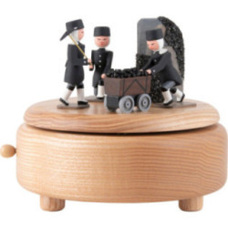 Music Box - Miners Natural Wood - 11,5 cm / 4.5 inch