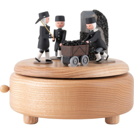 Spieldose Bergmänner natur - 11,5 cm
