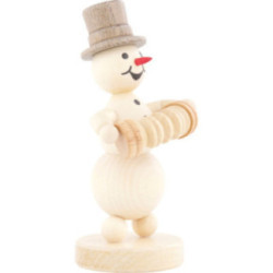 Snowman Musician Concertina Player - 12 cm / 4.7 inch