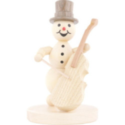 Schneemannmusikant Bassgeige - 12 cm