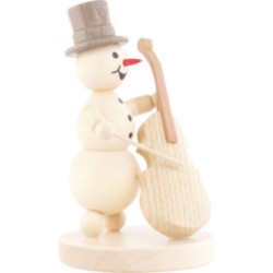 Schneemannmusikant Bassgeige - 12 cm