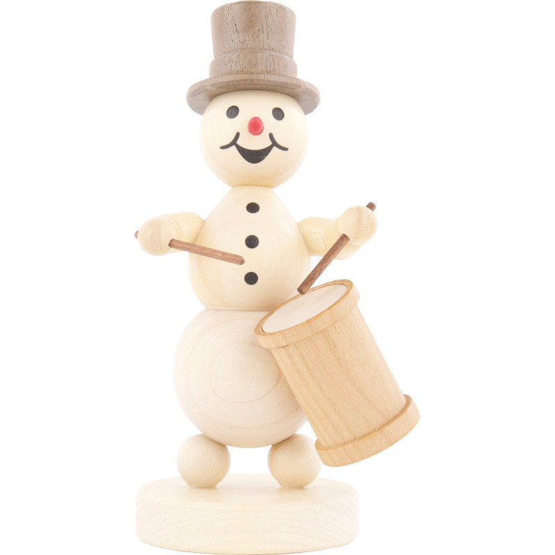 Snowman Musician Long Drum - 12 cm / 4.7 inch