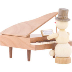 Schneemannmusikant am Flügel - 12 cm