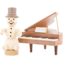 Schneemannmusikant am Flügel - 12 cm