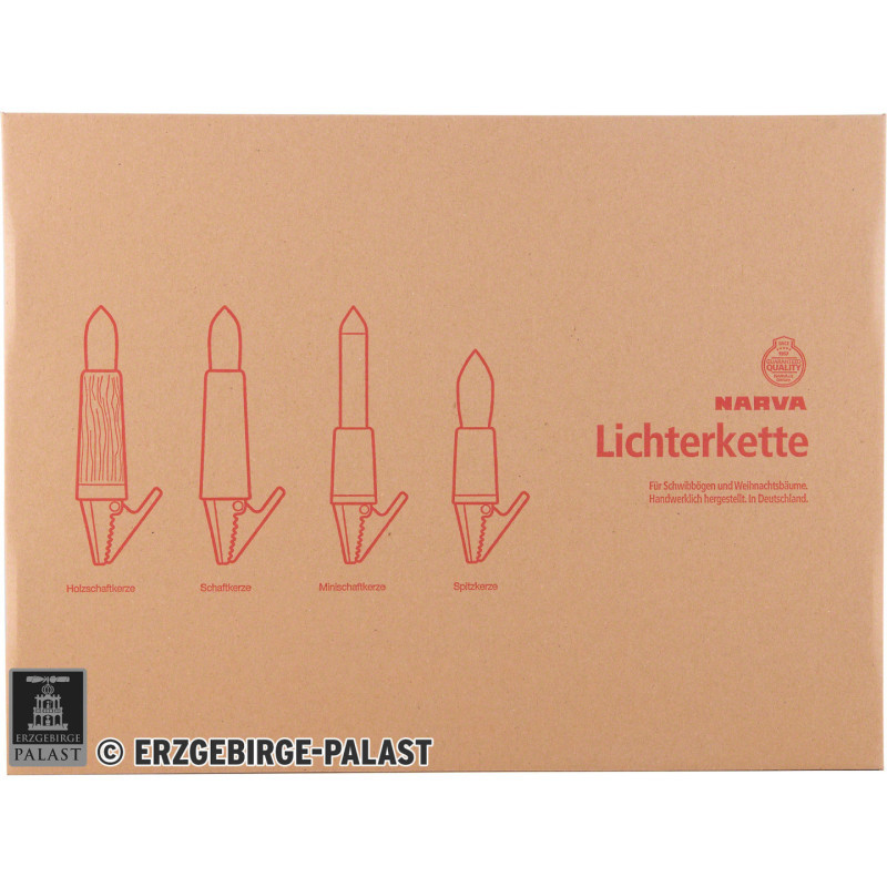 NARVA Lichterkette mit 30 Riffelkerzen