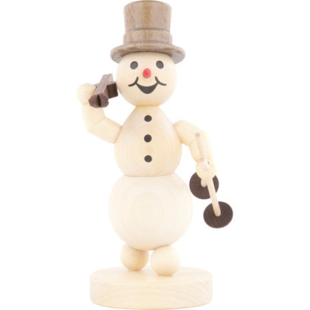 Schneemann Ski auf Schulter - 13 cm