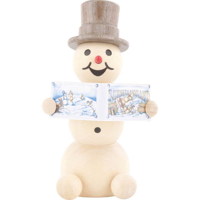 Schneemann mit Buch - 8 cm