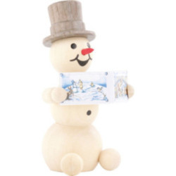 Schneemann mit Buch - 8 cm