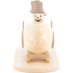 Schneemann Zweierbob mit Zylinder - 12 cm