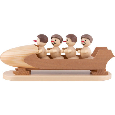 Schneemann Viererbob mit Helm - 10 cm