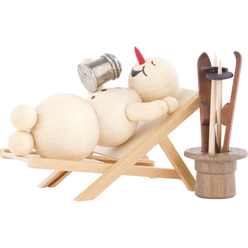 Schneemann im Liegestuhl - 12 cm