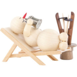 Schneemann im Liegestuhl - 12 cm