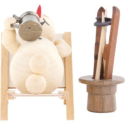 Schneemann im Liegestuhl - 12 cm