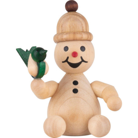 Snowman - Junior "with bird" - 7 cm / 2.8 inch