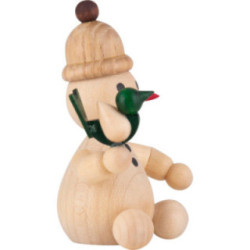 Snowman - Junior "with bird" - 7 cm / 2.8 inch