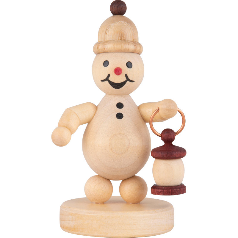Schneemann Junior "mit Laterne" - 8 cm