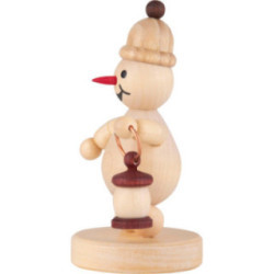 Schneemann Junior "mit Laterne" - 8 cm