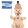 Snowman - Junior "spectator" with flag - 7 cm / 2.8 inch