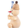 Snowman - Junior "spectator" with flag - 7 cm / 2.8 inch