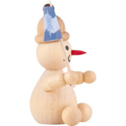 Snowman - Junior "spectator" with flag - 7 cm / 2.8 inch