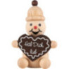 Snowman - Junior "with gingerbread heart" sitting - 7 cm / 2.8 inch