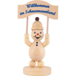 Schneemann Junior "mit Schild" - 12,5 cm