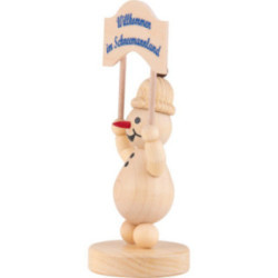 Schneemann Junior "mit Schild" - 12,5 cm