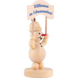 Schneemann Junior "mit Schild" - 12,5 cm