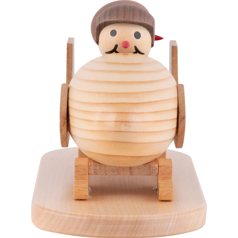 Snowman - Junior "in a two-man bob" with helmet - 10 cm / 3.9 inch