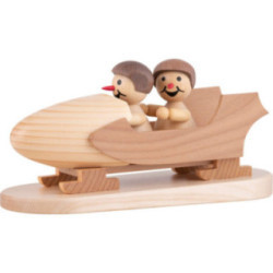 Schneemann Junior "im Zweierbob" mit Helm - 10 cm